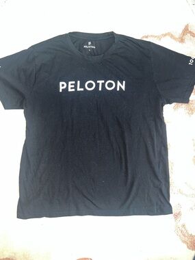 Peloton Century Black Tee with White Logo